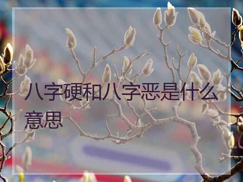 八字硬和八字恶是什么意思