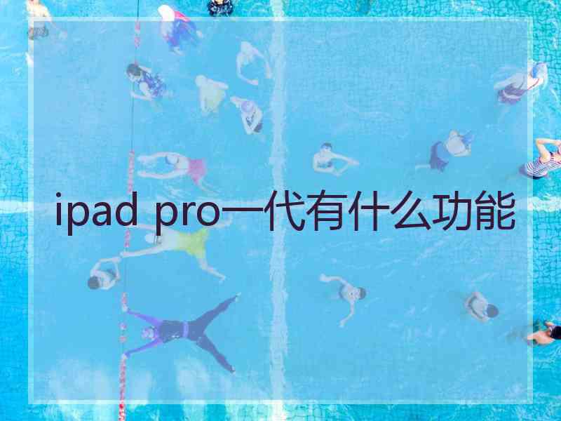 ipad pro一代有什么功能