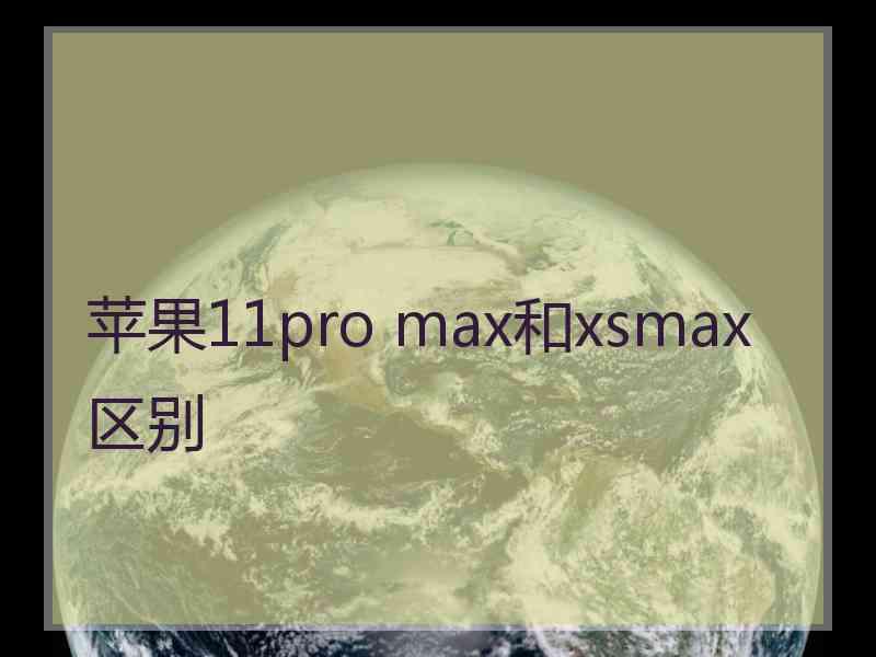 苹果11pro max和xsmax区别