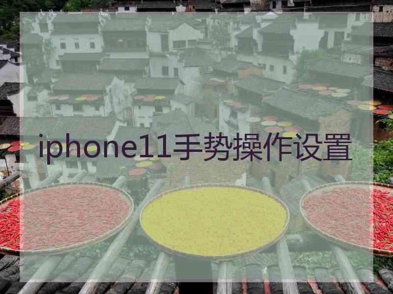 iphone11手势操作设置