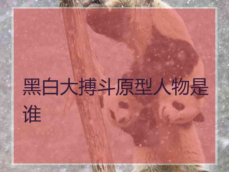 黑白大搏斗原型人物是谁