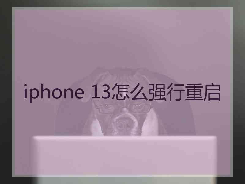 iphone 13怎么强行重启