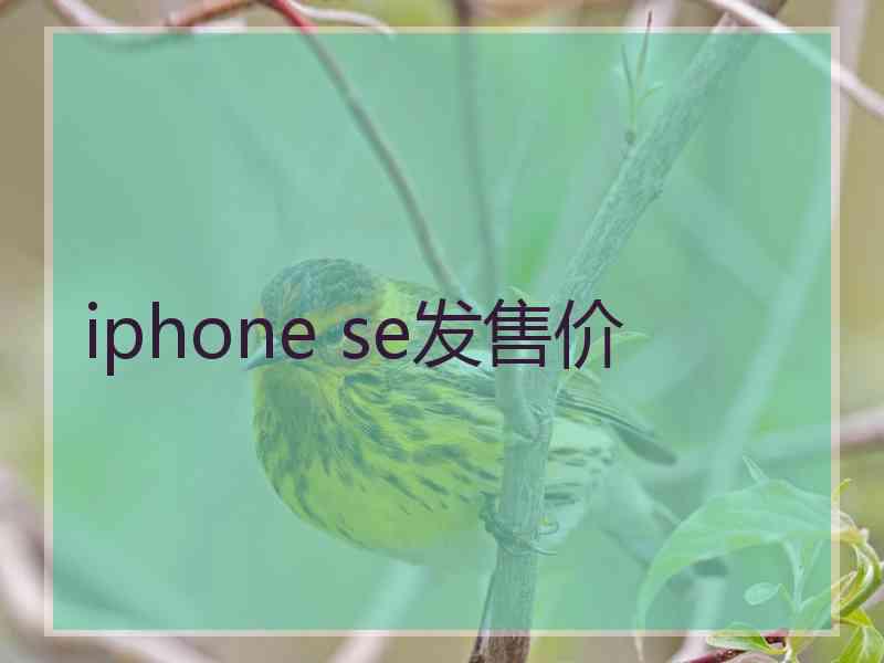 iphone se发售价