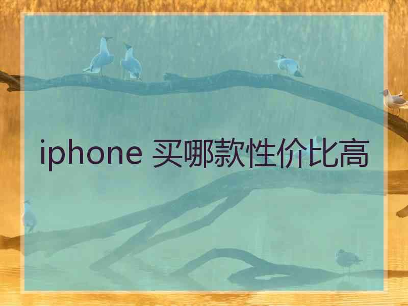 iphone 买哪款性价比高