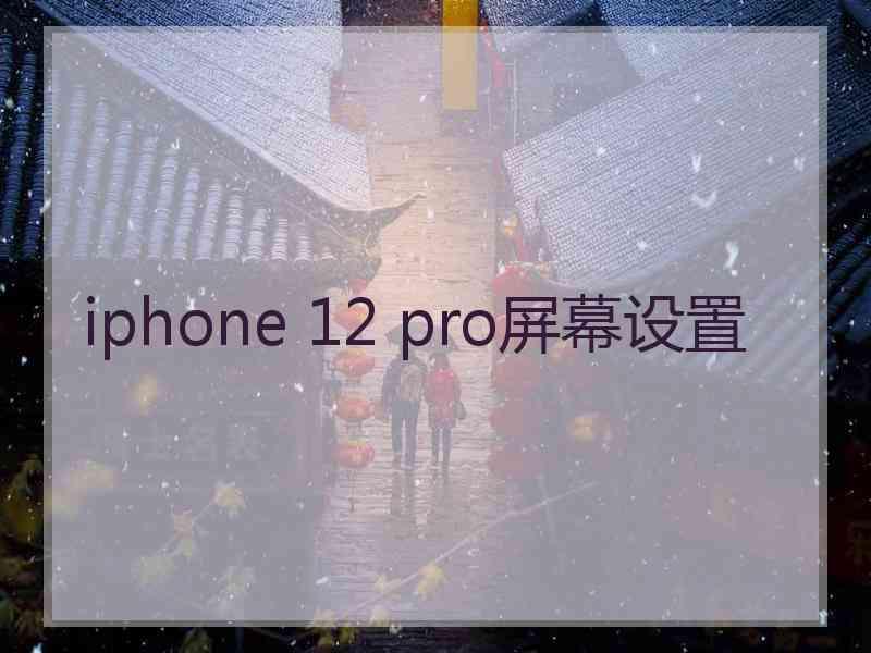 iphone 12 pro屏幕设置