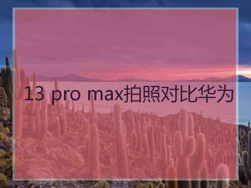 13 pro max拍照对比华为