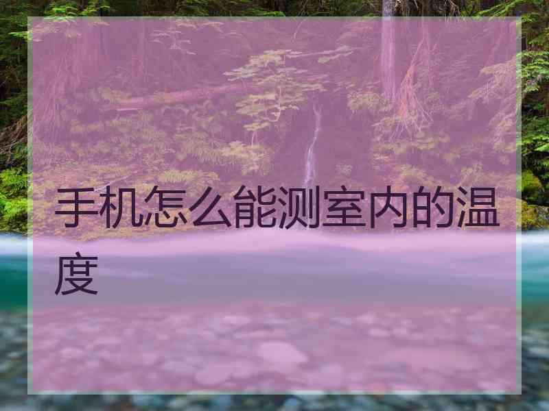 手机怎么能测室内的温度