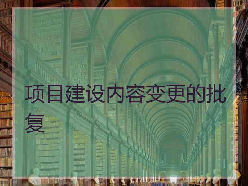 项目建设内容变更的批复