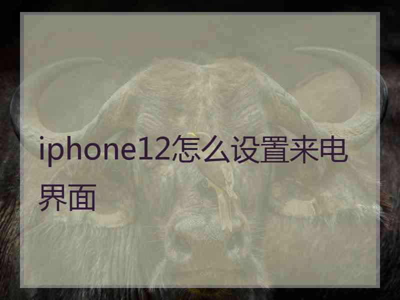 iphone12怎么设置来电界面