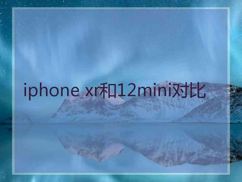 iphone xr和12mini对比