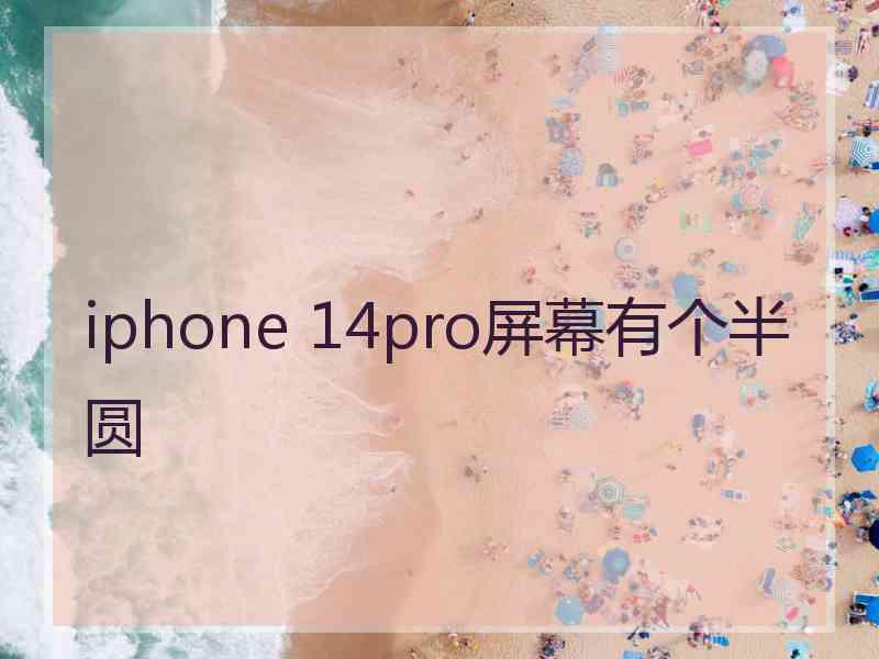 iphone 14pro屏幕有个半圆