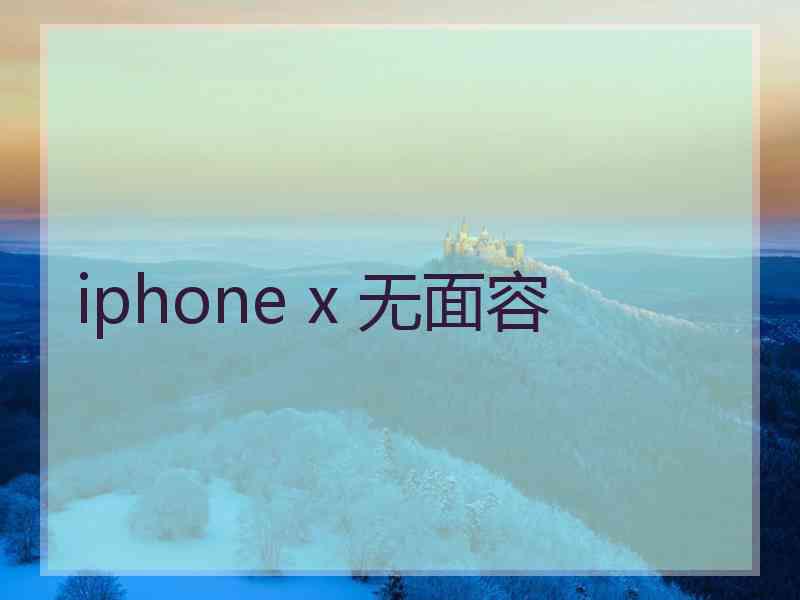 iphone x 无面容