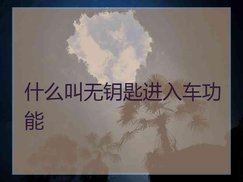 什么叫无钥匙进入车功能