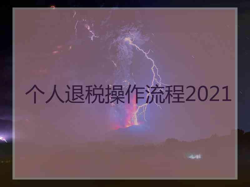 个人退税操作流程2021