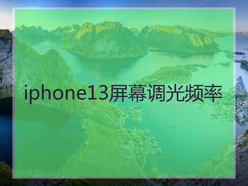 iphone13屏幕调光频率