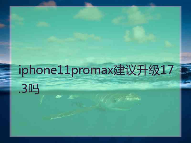 iphone11promax建议升级17.3吗