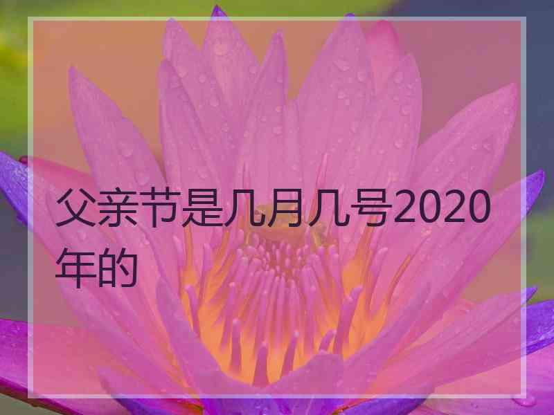 父亲节是几月几号2020年的