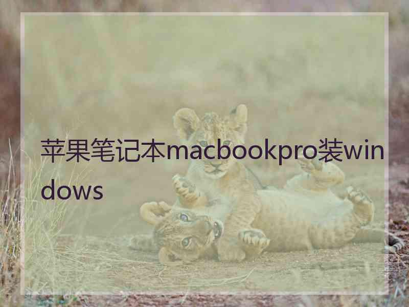 苹果笔记本macbookpro装windows