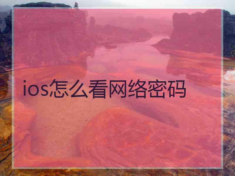 ios怎么看网络密码