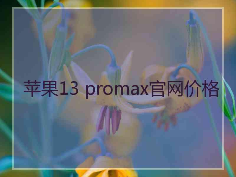 苹果13 promax官网价格