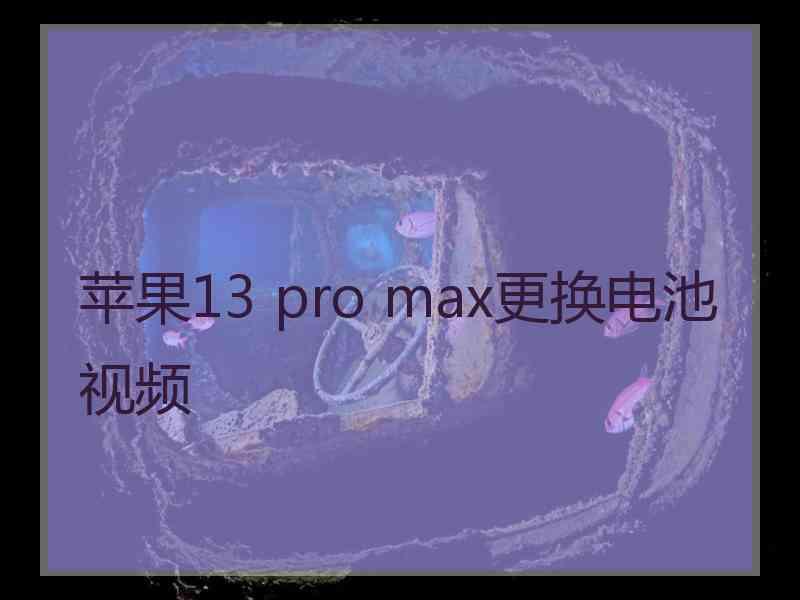 苹果13 pro max更换电池视频