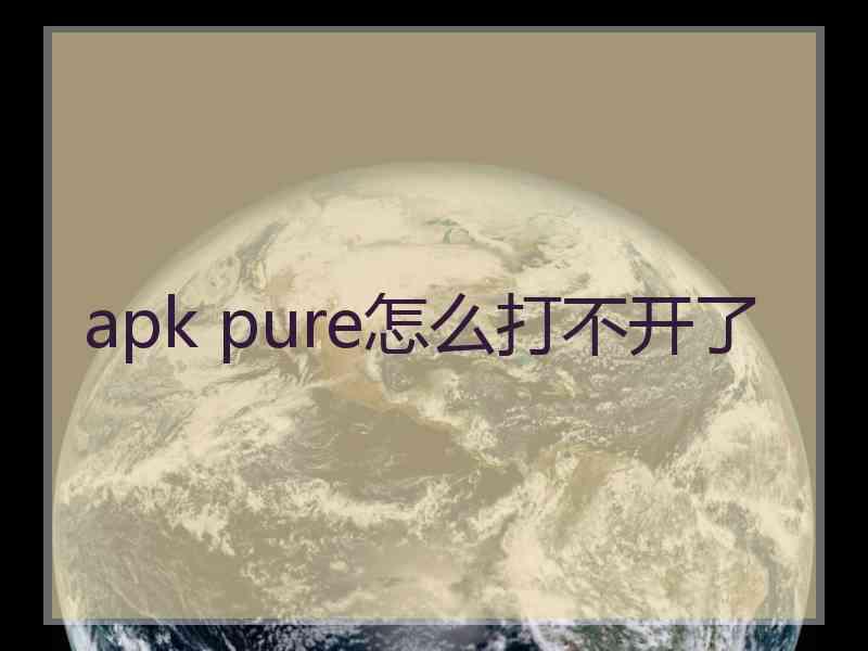 apk pure怎么打不开了