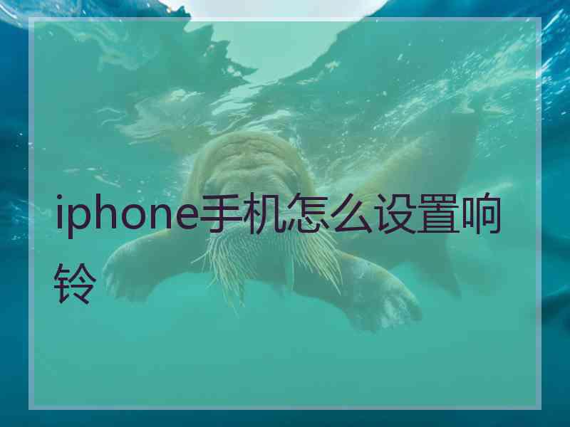 iphone手机怎么设置响铃