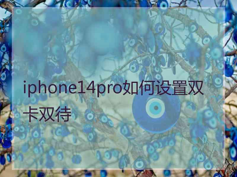 iphone14pro如何设置双卡双待