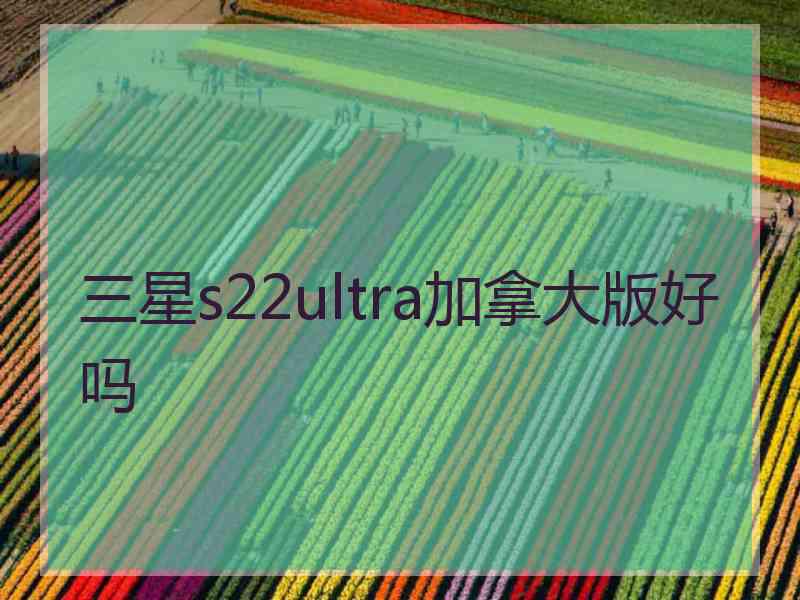 三星s22ultra加拿大版好吗