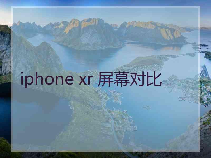 iphone xr 屏幕对比