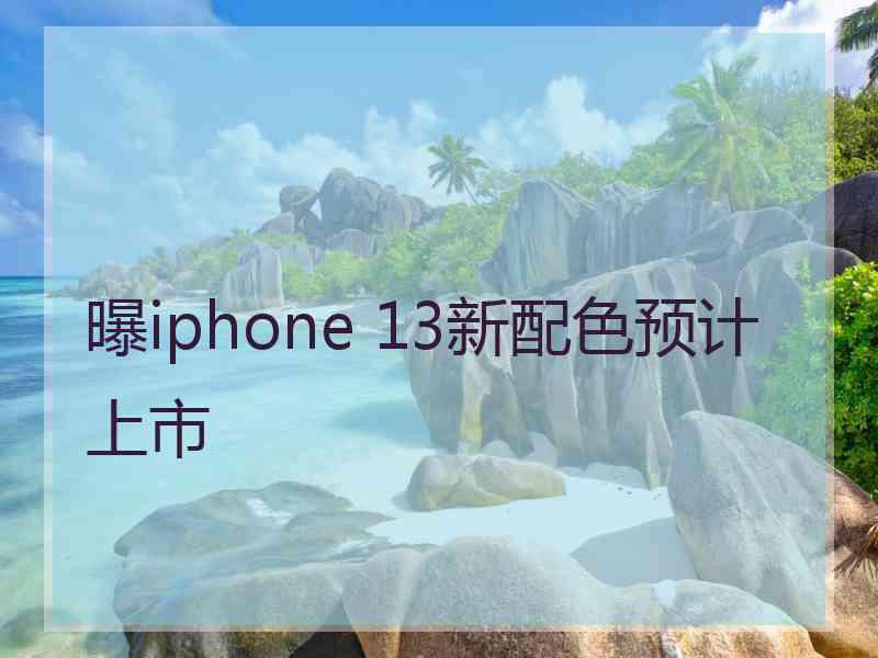 曝iphone 13新配色预计上市