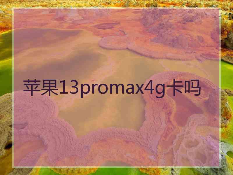 苹果13promax4g卡吗