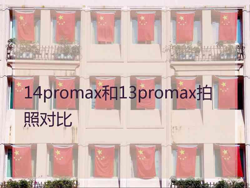 14promax和13promax拍照对比