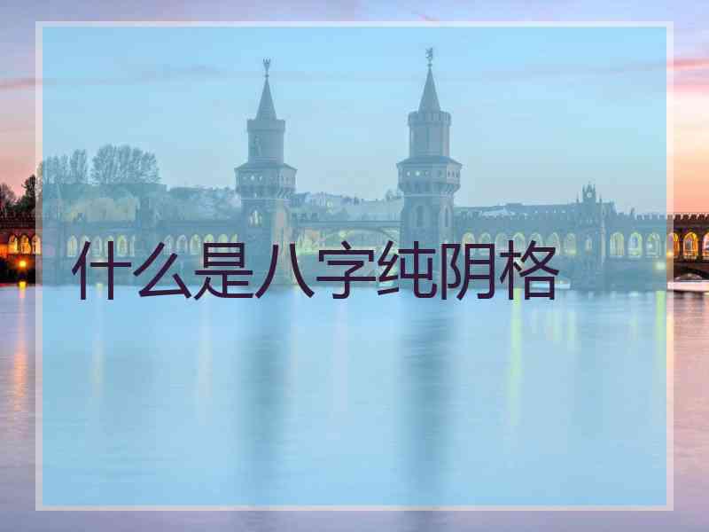 什么是八字纯阴格