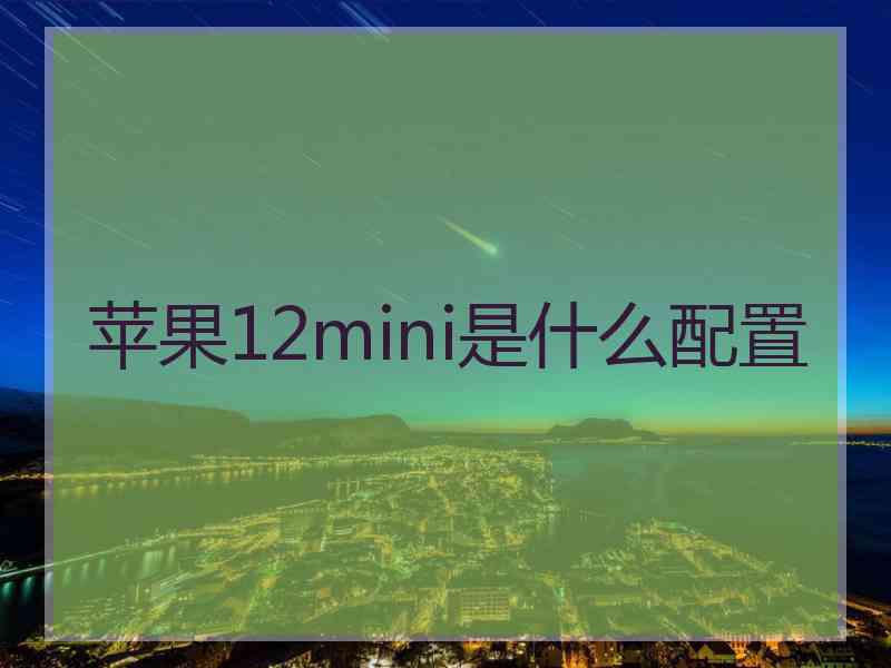 苹果12mini是什么配置