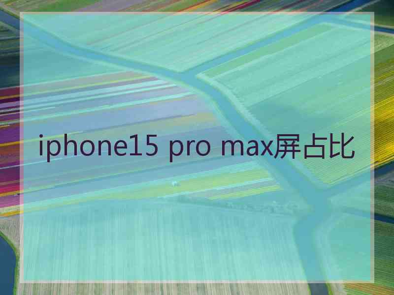 iphone15 pro max屏占比