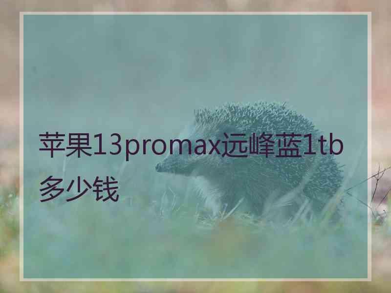 苹果13promax远峰蓝1tb多少钱