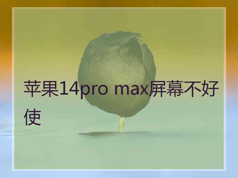 苹果14pro max屏幕不好使