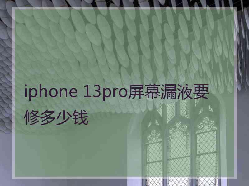 iphone 13pro屏幕漏液要修多少钱