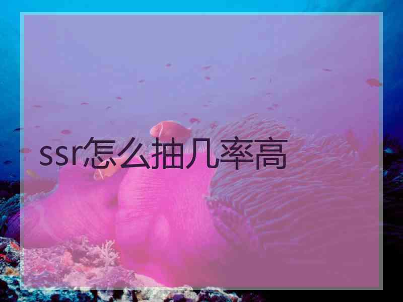 ssr怎么抽几率高