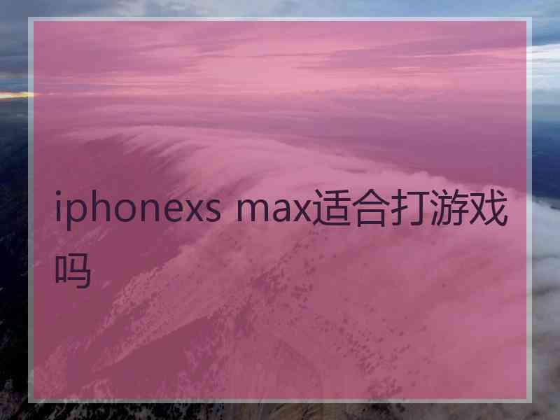 iphonexs max适合打游戏吗