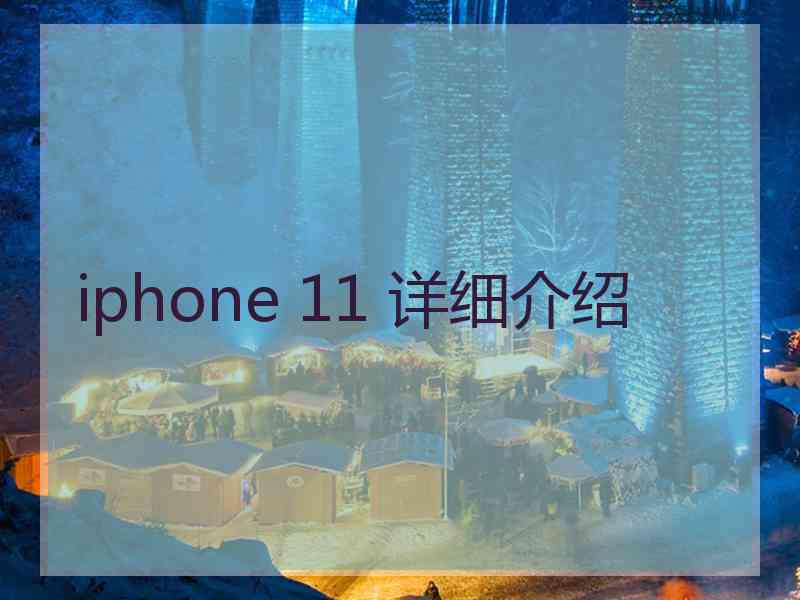 iphone 11 详细介绍