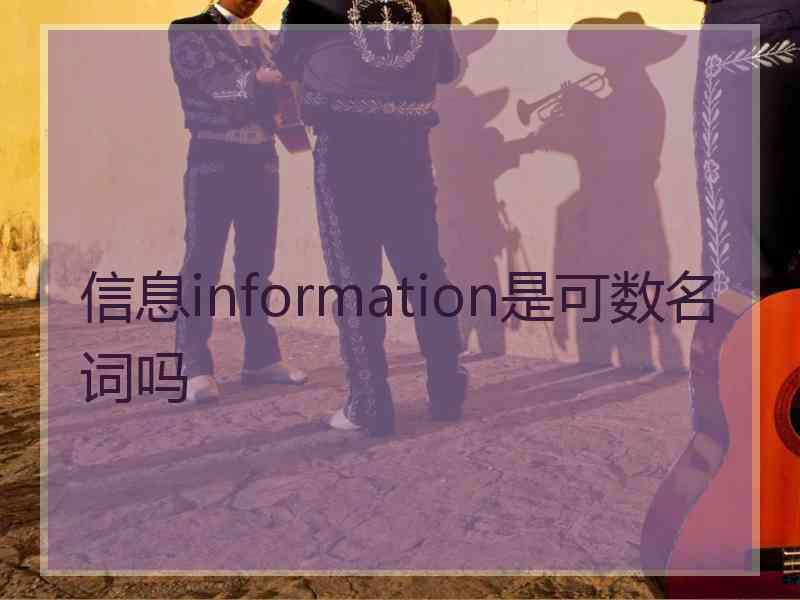 信息information是可数名词吗