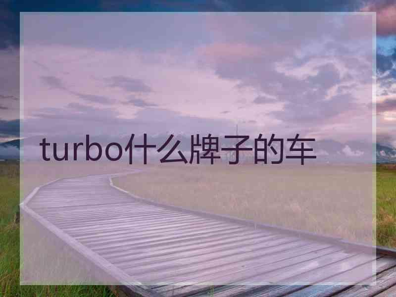 turbo什么牌子的车