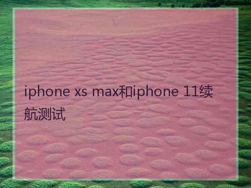 iphone xs max和iphone 11续航测试