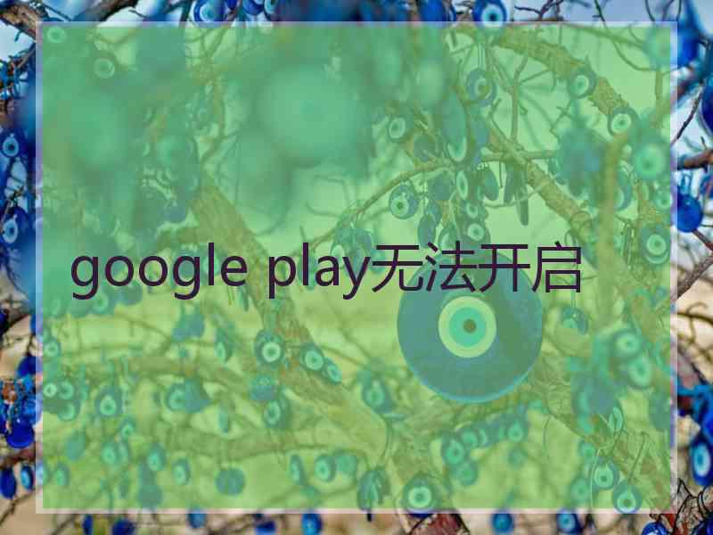 google play无法开启