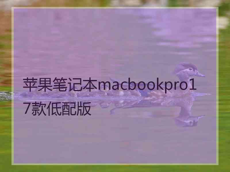 苹果笔记本macbookpro17款低配版