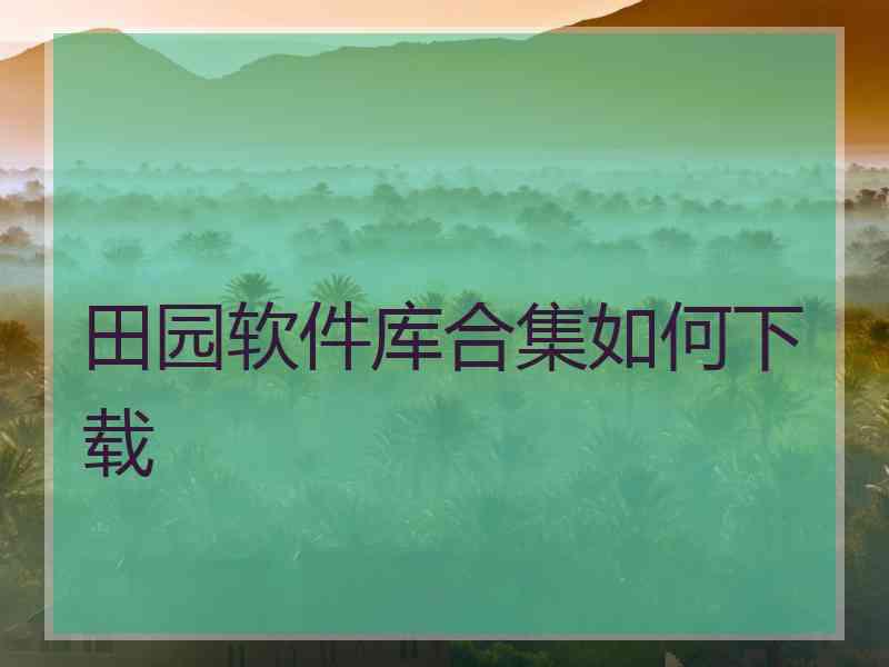 田园软件库合集如何下载