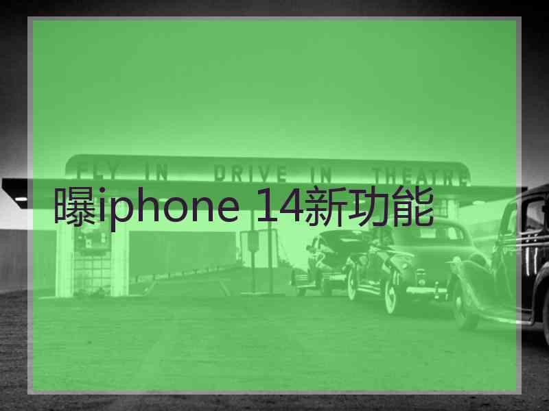 曝iphone 14新功能