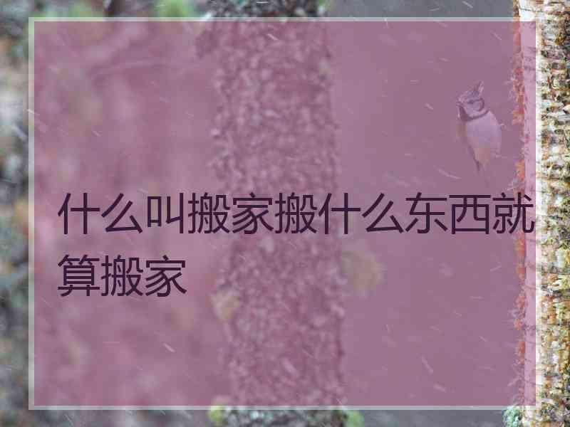 什么叫搬家搬什么东西就算搬家